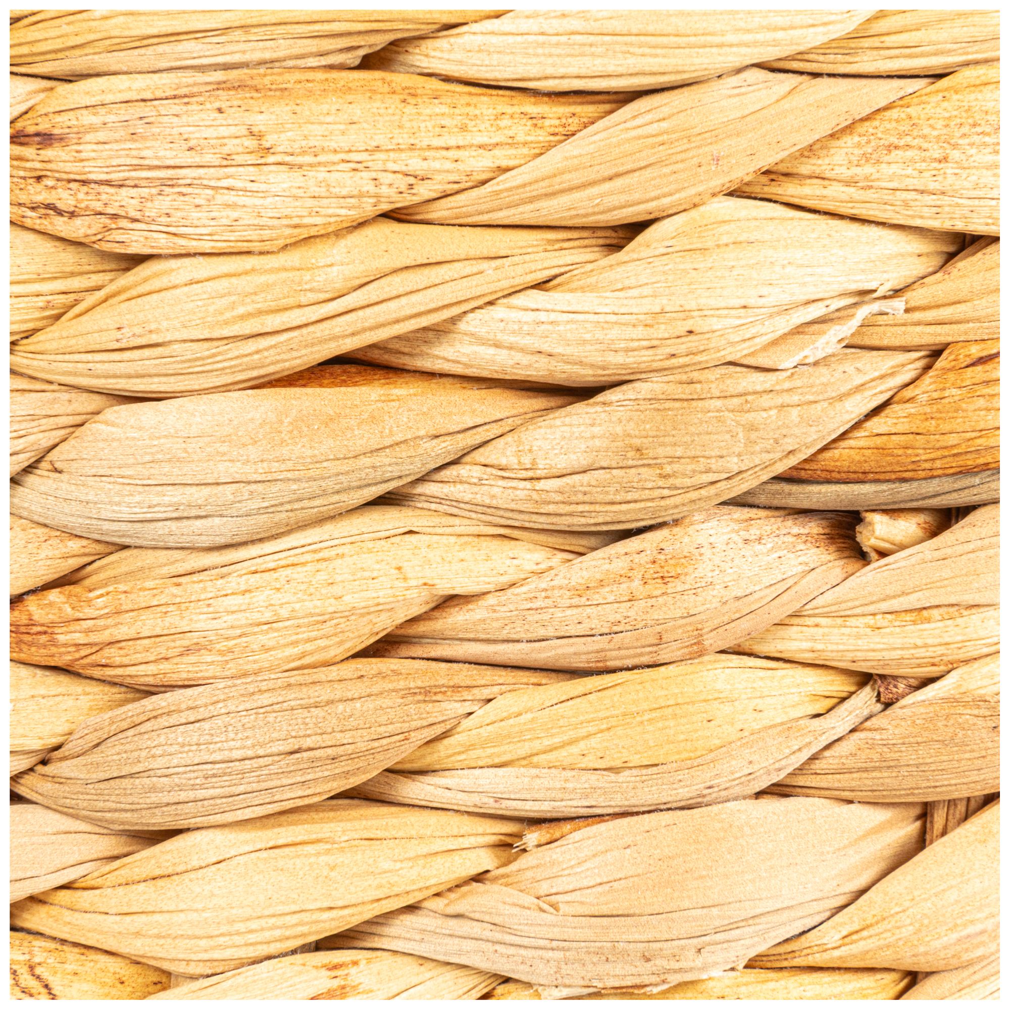 Image 4 Woven Water Hyacinth Wastebin with Scalloped Edge more views