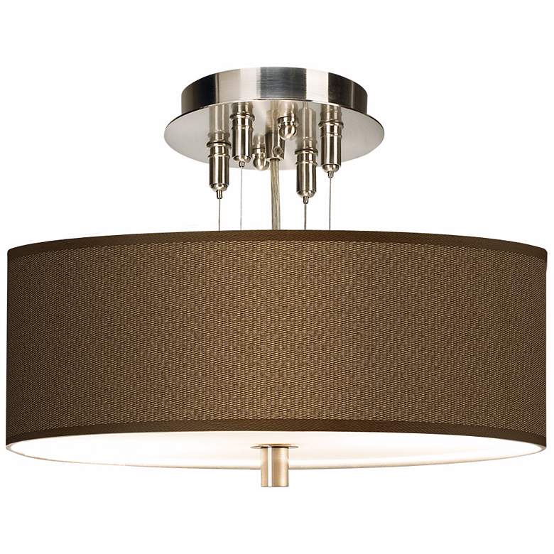 Image 1 Woven Wicker Giclee 14" Wide Ceiling Light