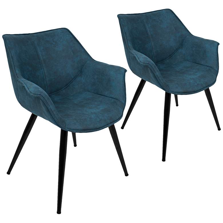 Image 1 Wrangler Blue and Metal Accent Chair Set of 2