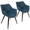 Wrangler Blue and Metal Accent Chair Set of 2