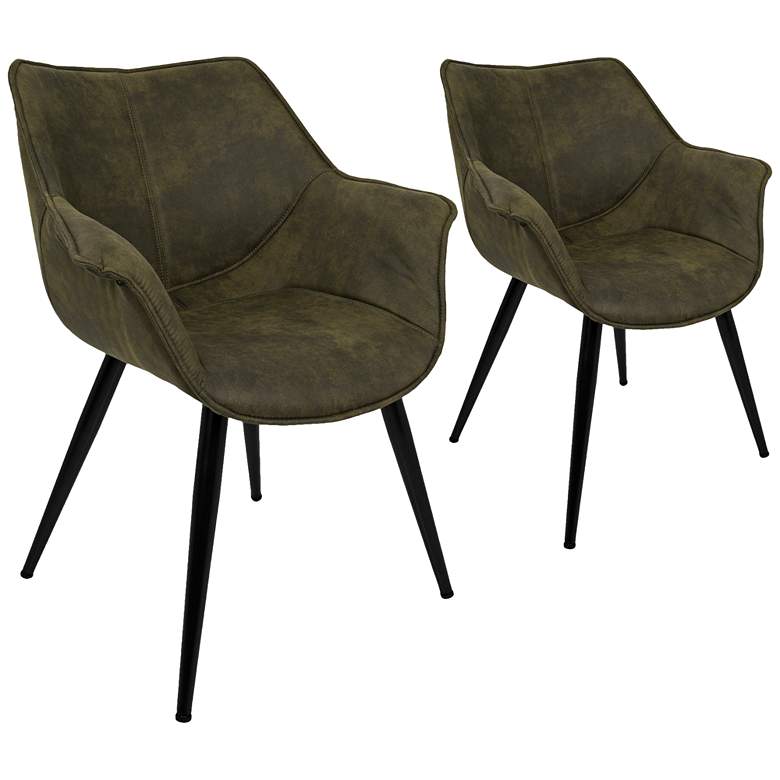 Image 1 Wrangler Green and Metal Accent Chair Set of 2