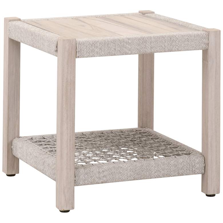 Image 1 Wrap 21 1/4" Wide Gray Teak Wood Outdoor End Coffee Table