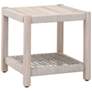 Wrap 21 1/4" Wide Gray Teak Wood Outdoor End Coffee Table