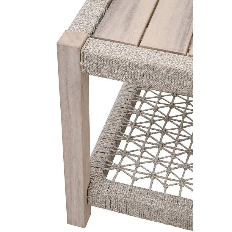 Image 3 Wrap 21 1/4" Wide Gray Teak Wood Outdoor End Coffee Table more views