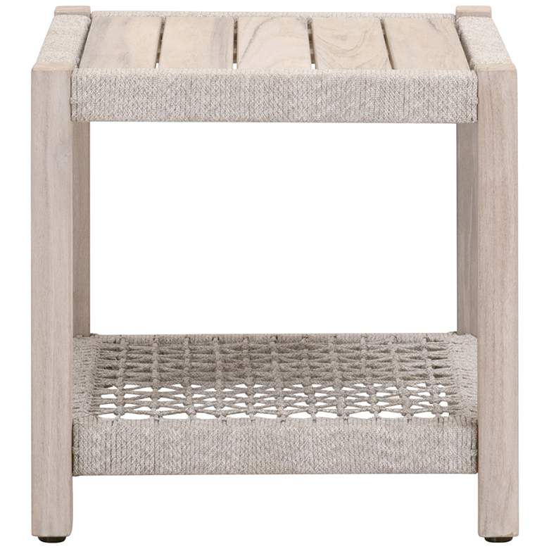 Image 4 Wrap 21 1/4" Wide Gray Teak Wood Outdoor End Coffee Table more views