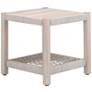 Wrap 21 1/4" Wide Gray Teak Wood Outdoor End Coffee Table
