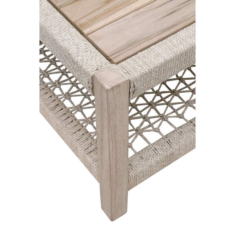 Image 2 Wrap 42 1/4 inch Wide Gray Teak Wood Outdoor Square Coffee Table more views