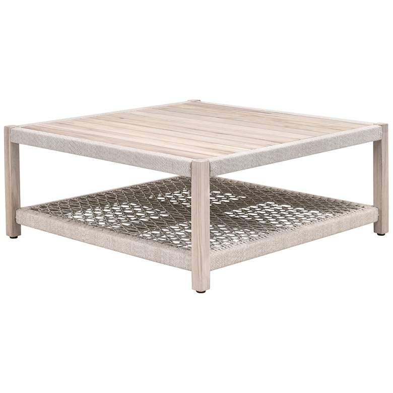 Image 5 Wrap 42 1/4" Wide Gray Teak Wood Outdoor Square Coffee Table more views