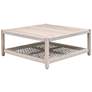 Wrap 42 1/4" Wide Gray Teak Wood Outdoor Square Coffee Table