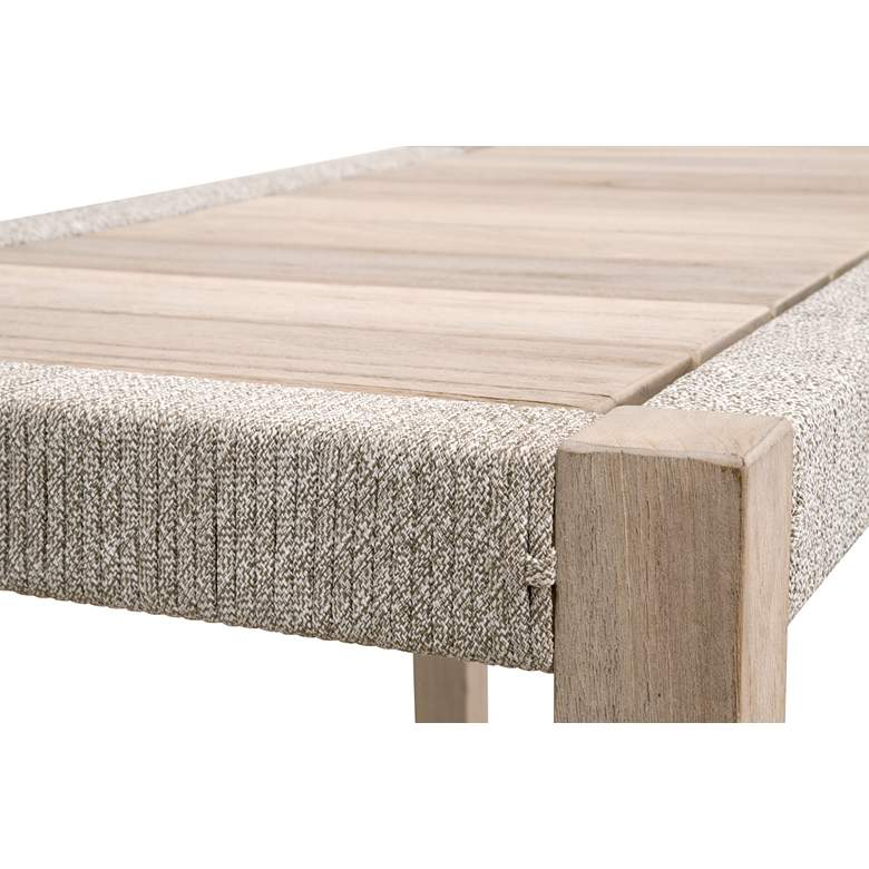 Image 2 Wrap 63 1/4"W Gray Teak Wood Outdoor Console Coffee Table more views