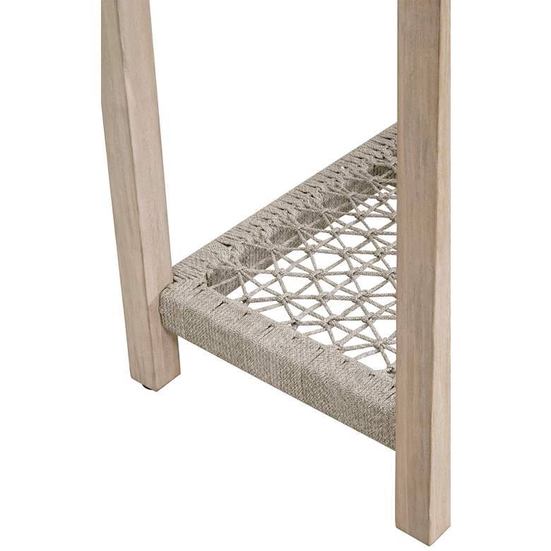 Image 3 Wrap 63 1/4"W Gray Teak Wood Outdoor Console Coffee Table more views