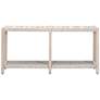 Wrap 63 1/4"W Gray Teak Wood Outdoor Console Coffee Table