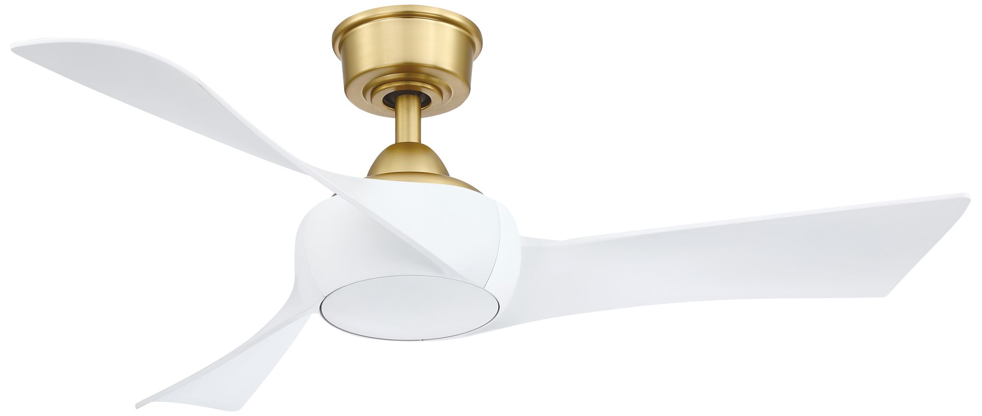 Wrap Custom 44 in In/Out Smart Fan - Br. Satin Brass w/ Matte White Blades