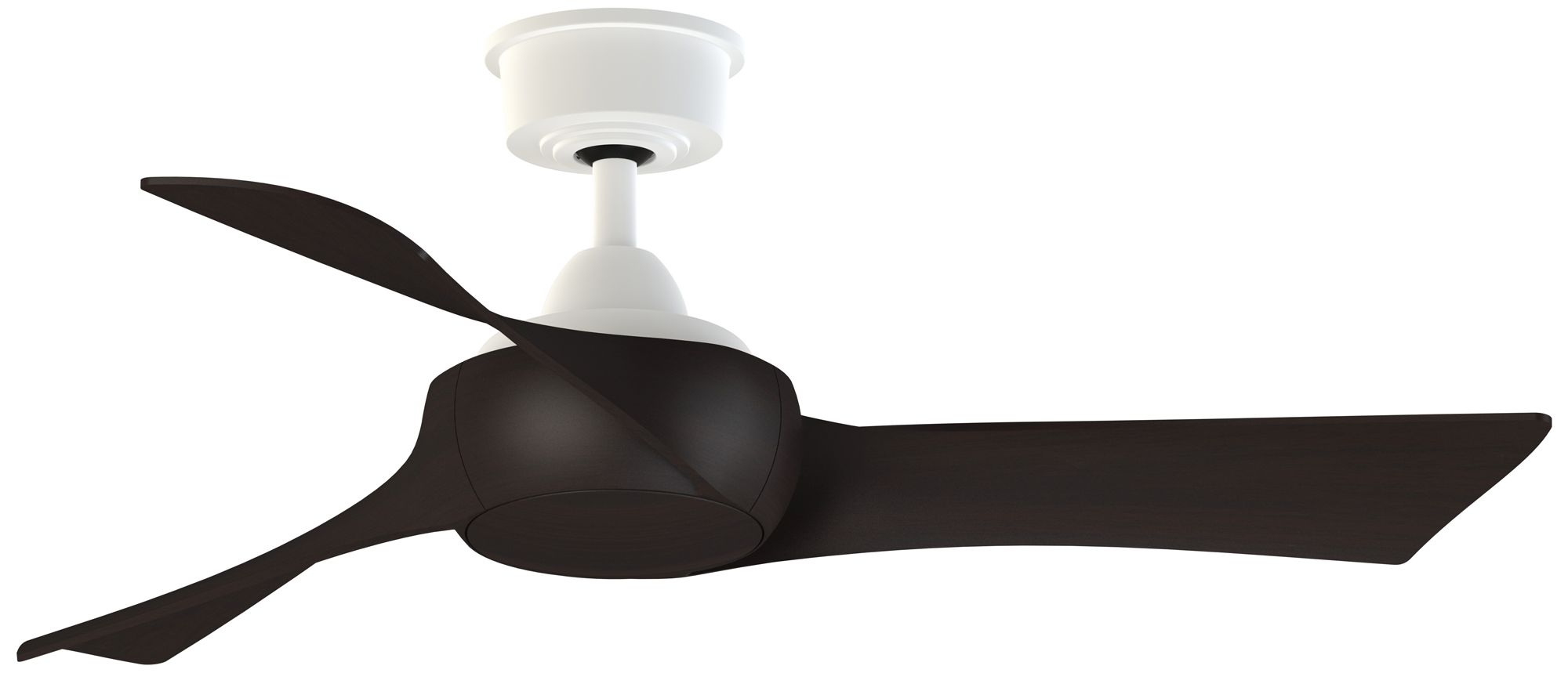 Wrap Custom 44 in In/Out Smart Fan - Matte White w/ Dark Walnut Blades