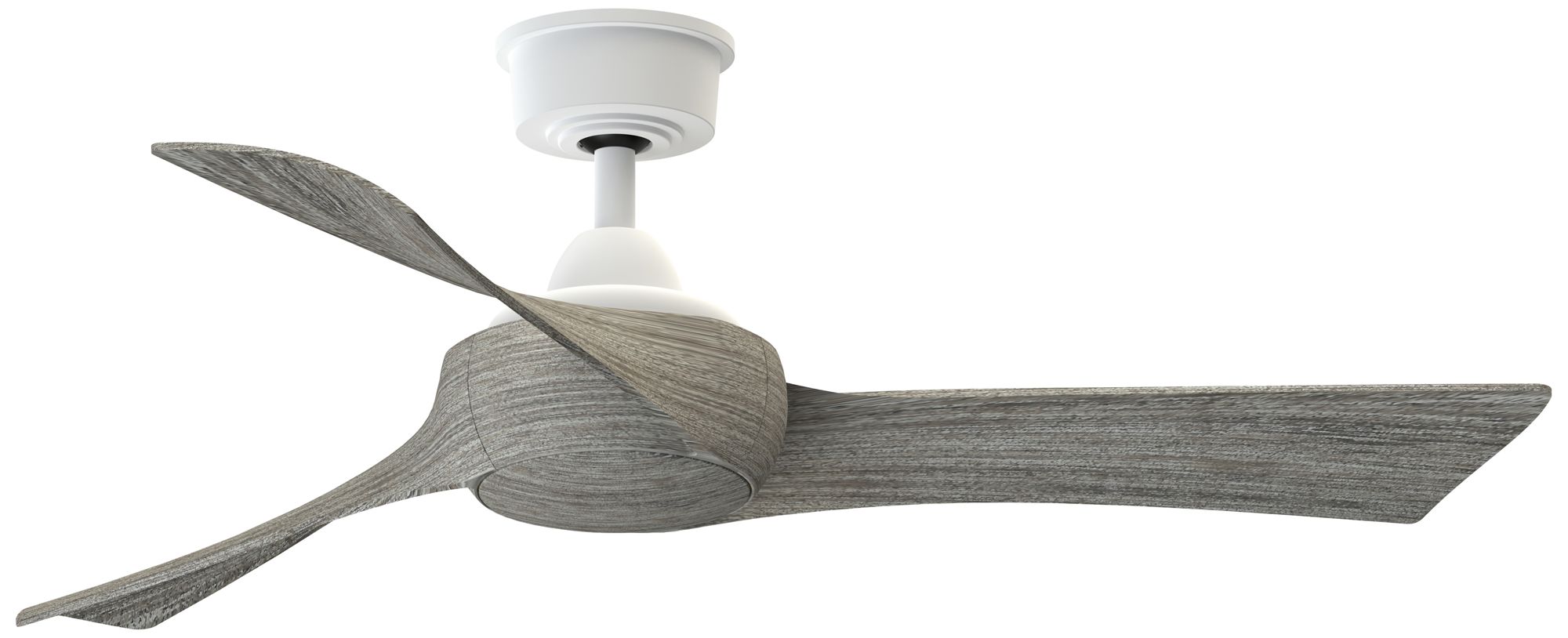Wrap Custom 48 in In/Out Smart Fan - Matte White w/ Weathered Wood Blades