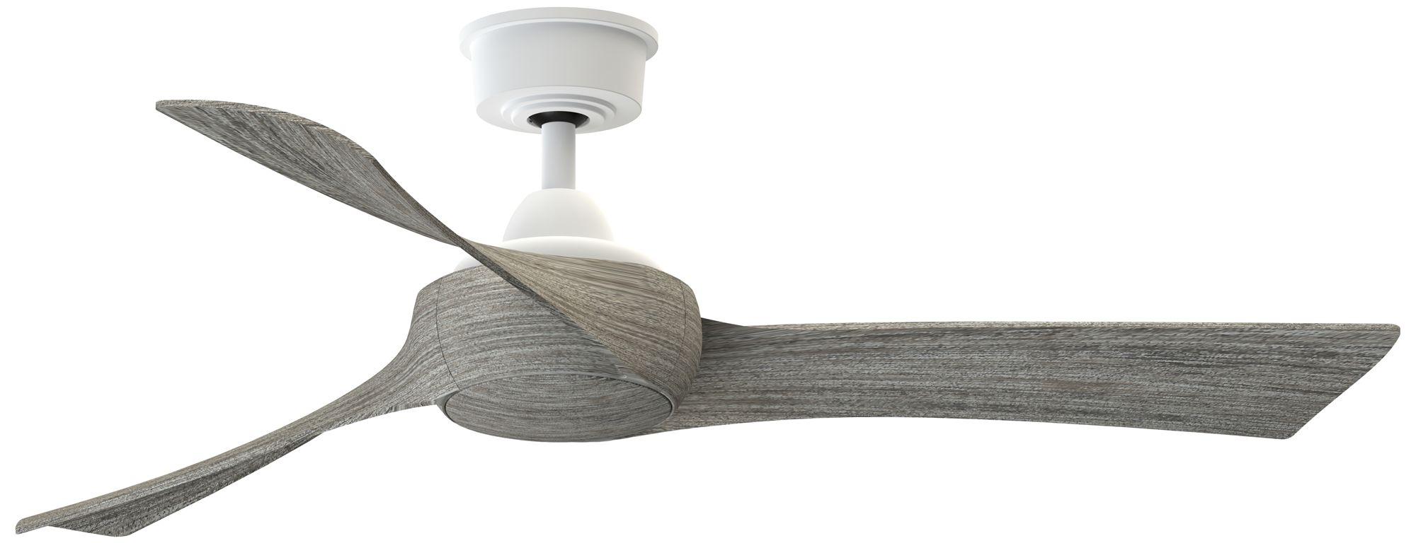 Wrap Custom 52 in In/Out Smart Fan - Matte White w/ Weathered Wood Blades