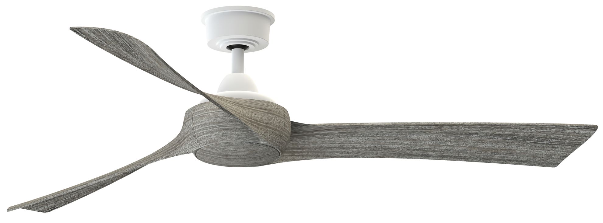 Wrap Custom 60 in In/Out Smart Fan - Matte White w/ Weathered Wood Blades