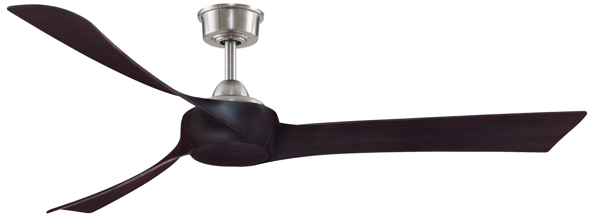Wrap Custom 64 in In/Out Smart Fan - Br. Nickel w/ Dark Walnut Blades
