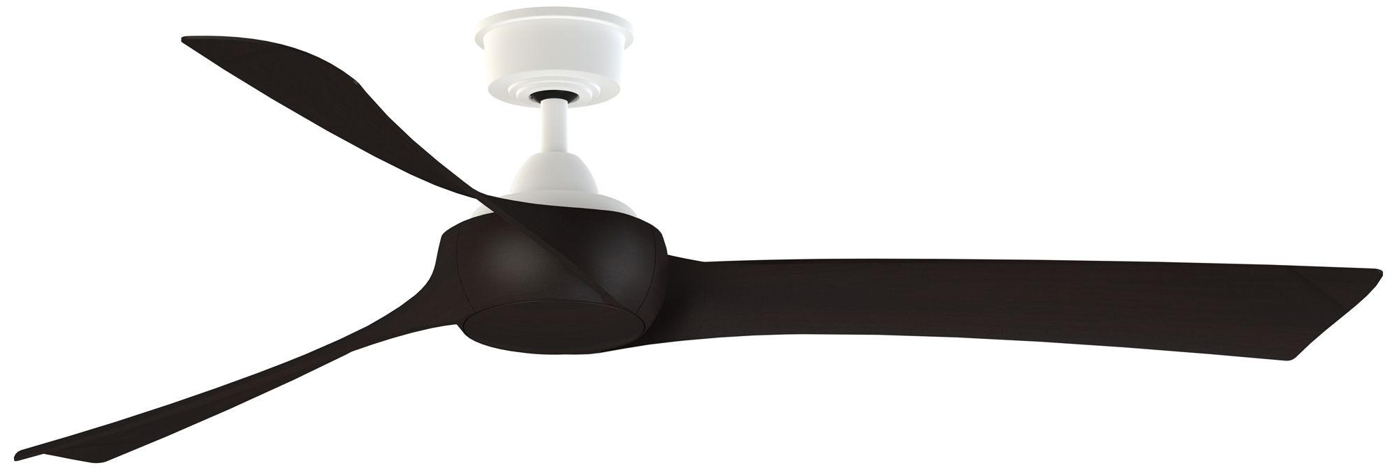 Wrap Custom 64 in In/Out Smart Fan - Matte White w/ Dark Walnut Blades