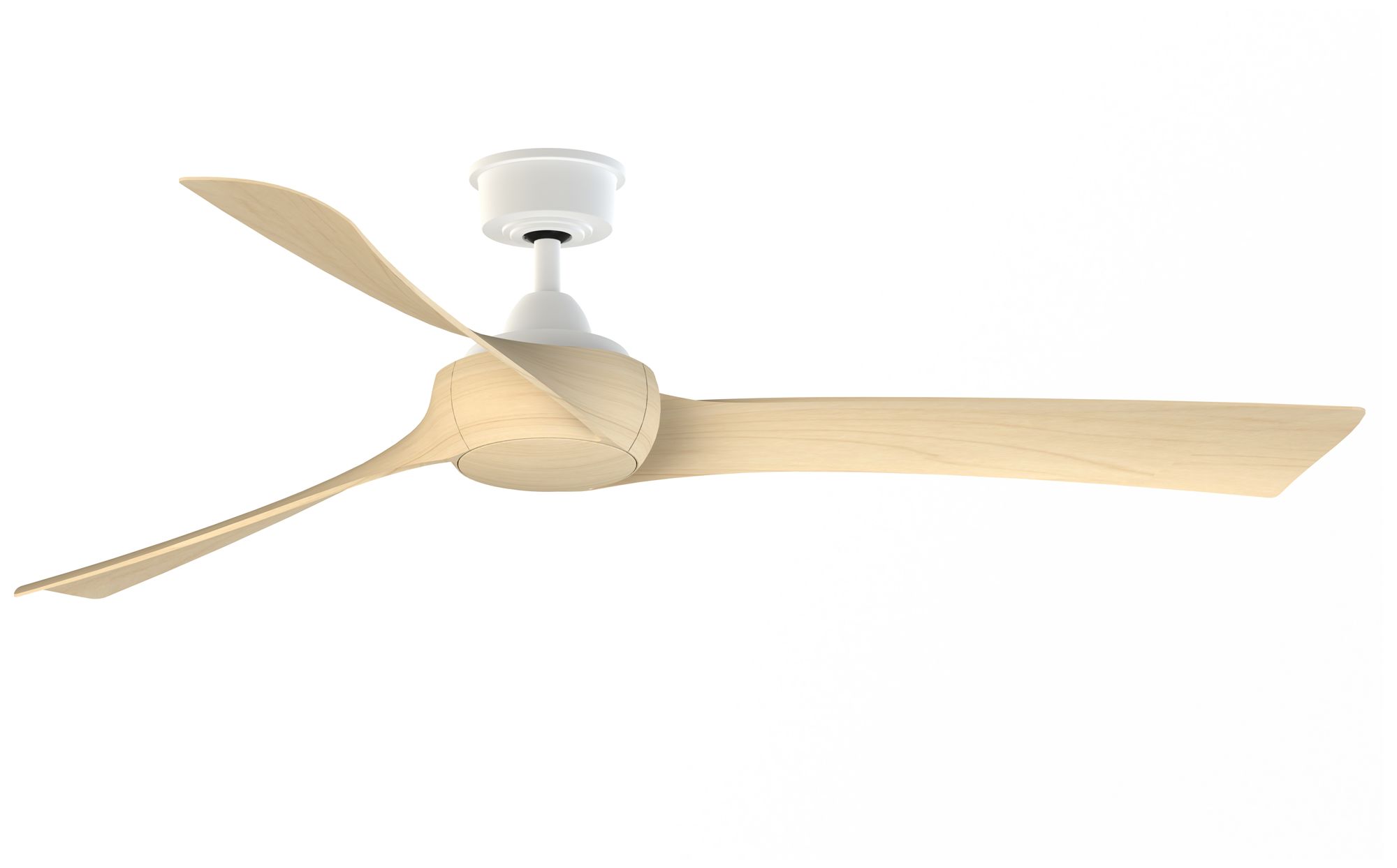 Wrap Custom 64 in In/Out Smart Fan - Matte White w/ Natural Blades