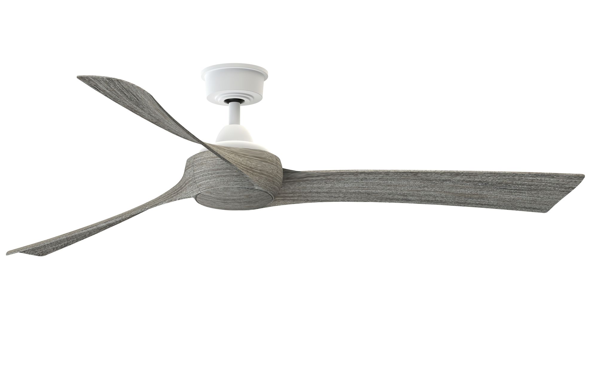 Wrap Custom 64 in In/Out Smart Fan - Matte White w/ Weathered Wood Blades