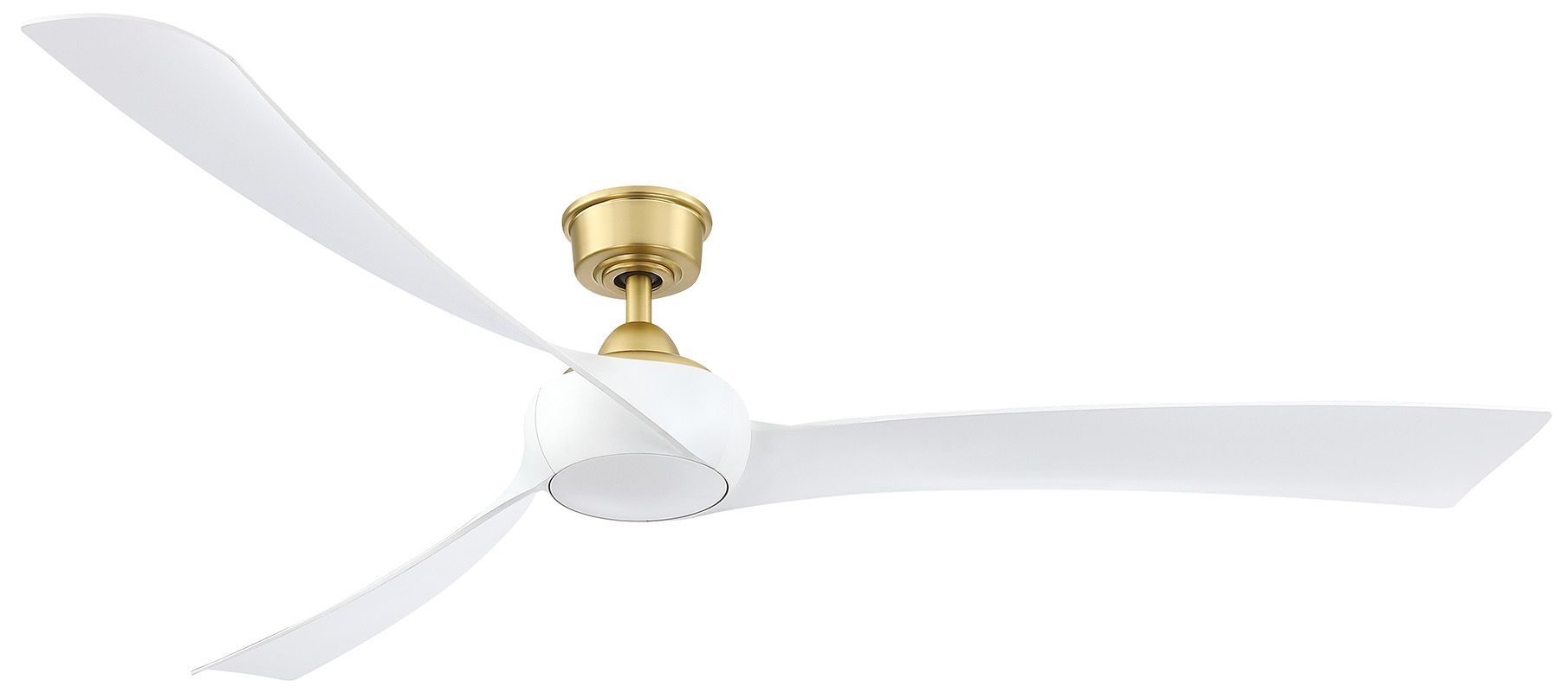 Wrap Custom 72 in In/Out Smart Fan - Br. Satin Brass w/ Matte White Blades
