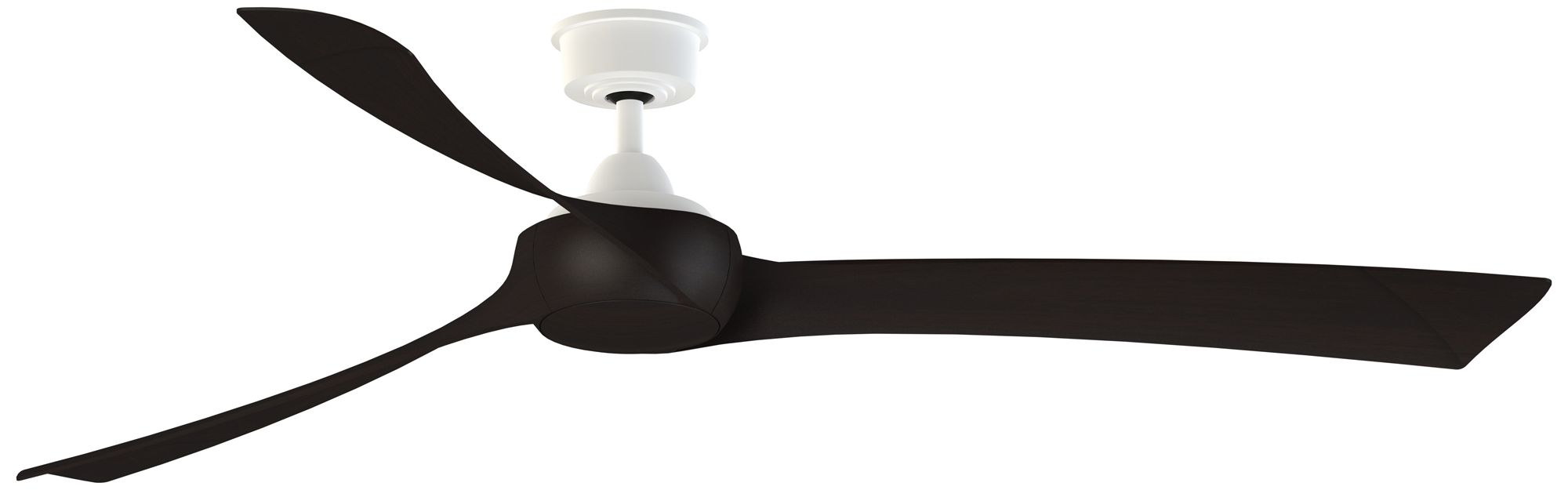 Wrap Custom 72 in In/Out Smart Fan - Matte White w/ Dark Walnut Blades