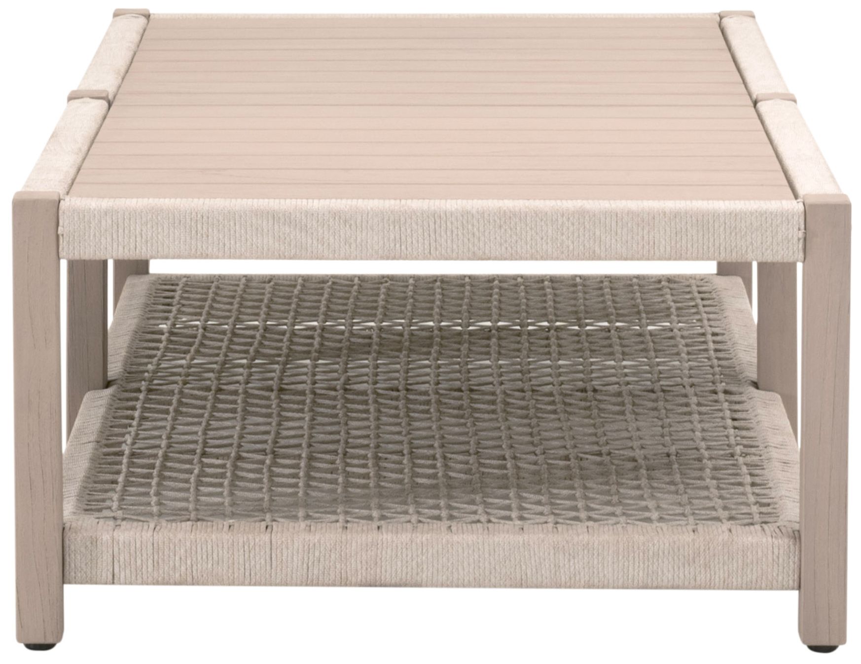 Image 3 Wrap Outdoor Coffee Table, Oat Flat Rope, Washed Ever Teak more views