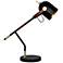 Wrapped Brown Leather and Black Metal Modern Adjustable Desk Lamp