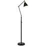 Wray Black and Antique Brass Adjustable Floor Lamp