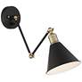 Wray Black and Antique Brass Plug-In Wall Lamps Set of 2 in scene