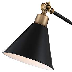 Image4 of Wray Black Antique Brass Adjustable Desk Lamp with USB Port more views