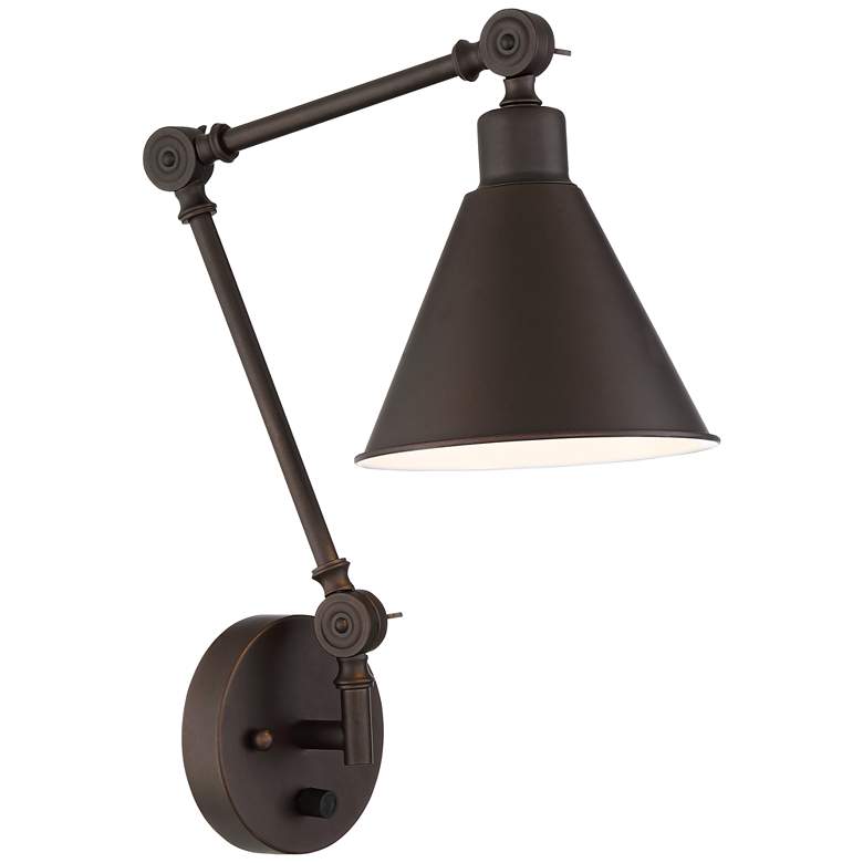 Wray Bronze Metal Adjustable Plug-In Wall Lamps Set of 2 more views