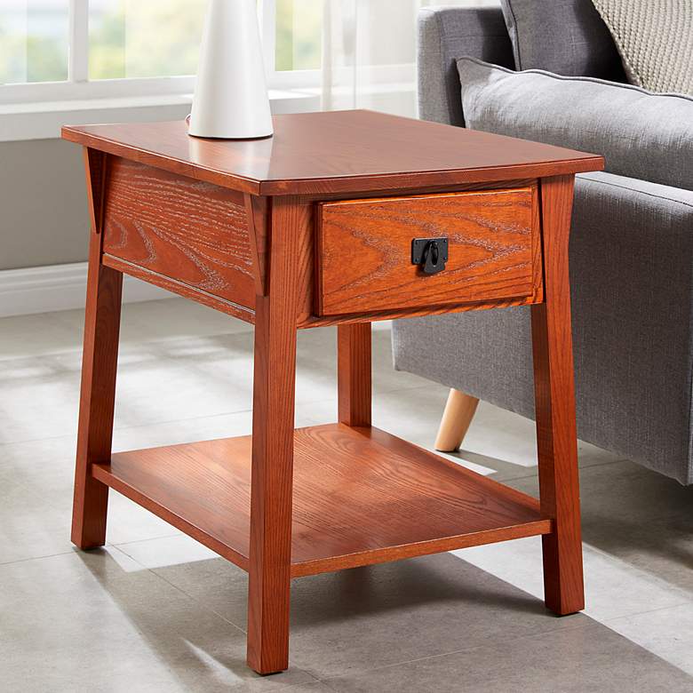 Image 1 Wren 20 inch Wide Russet Wood Secret Compartment Side Table