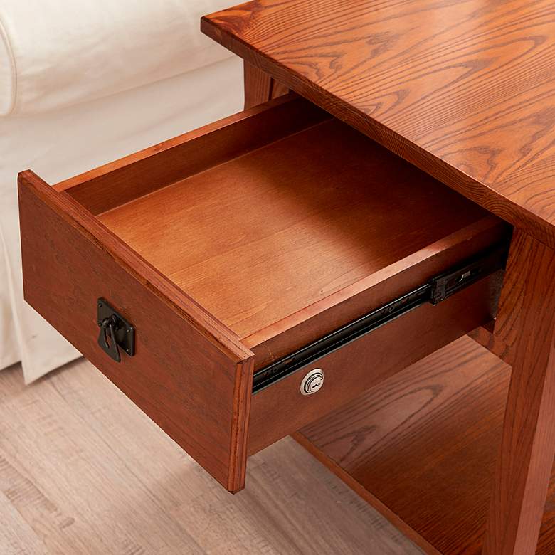 Image 3 Wren 20" Wide Russet Wood Secret Compartment Side Table more views