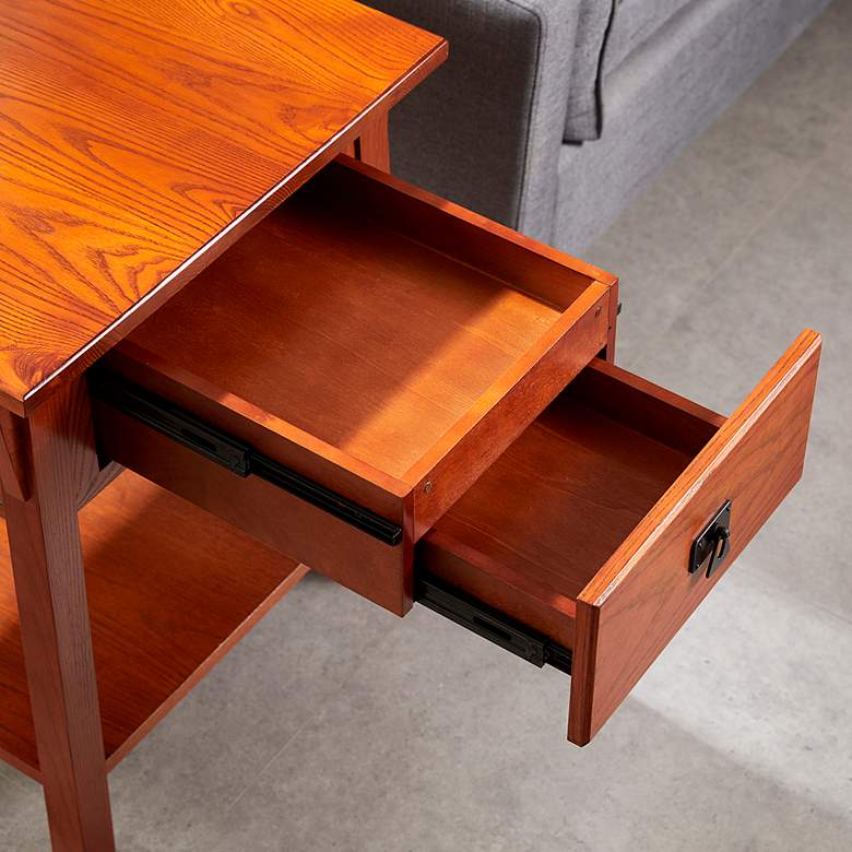 Image 4 Wren 20 inch Wide Russet Wood Secret Compartment Side Table more views