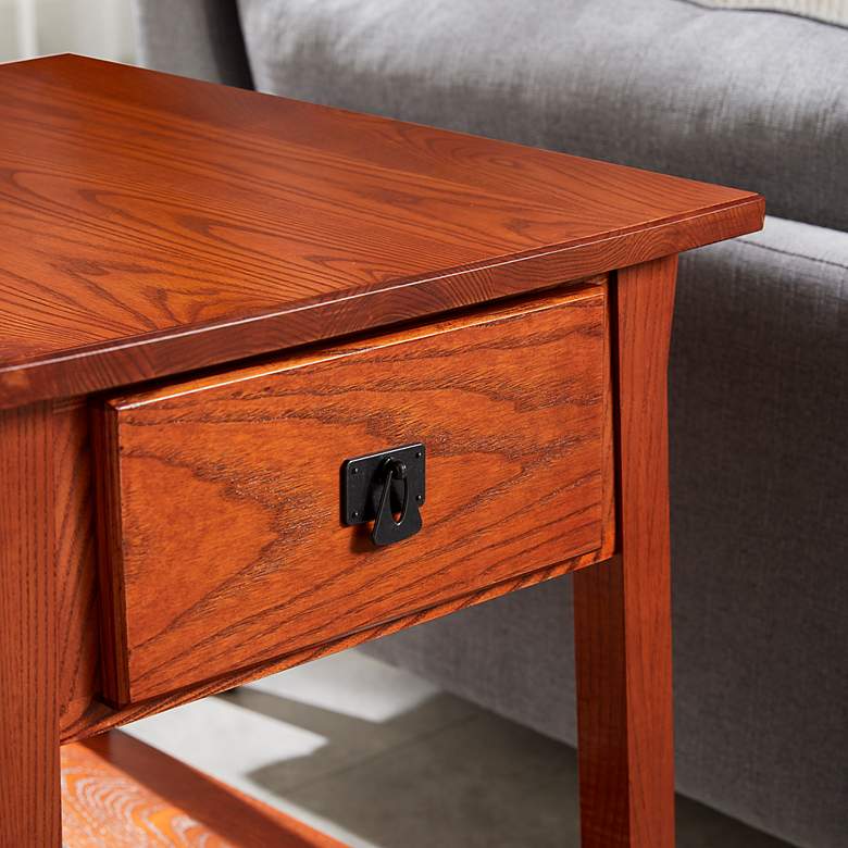 Image 5 Wren 20" Wide Russet Wood Secret Compartment Side Table more views