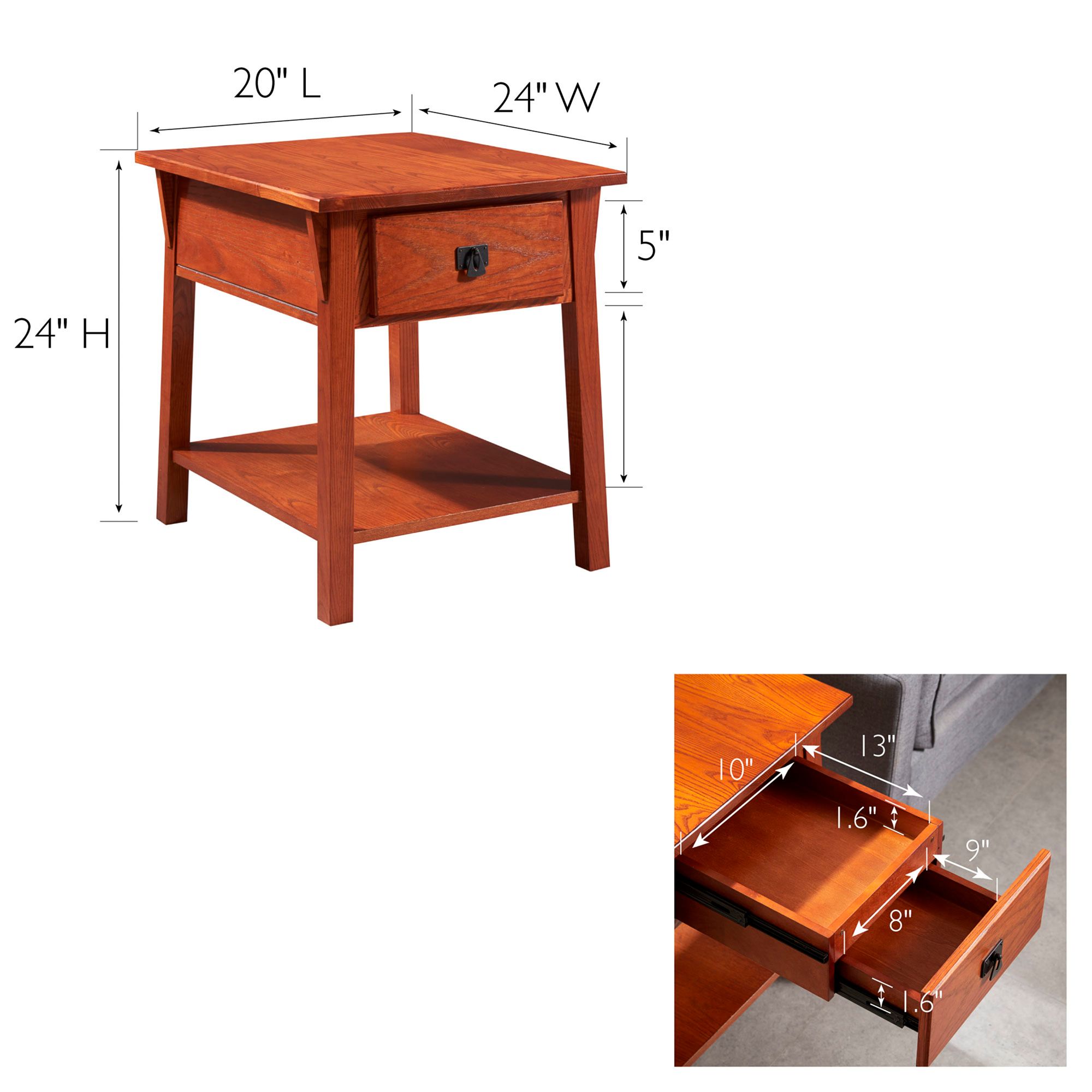 Wren 20" Wide Russet Wood Secret Compartment Side Table