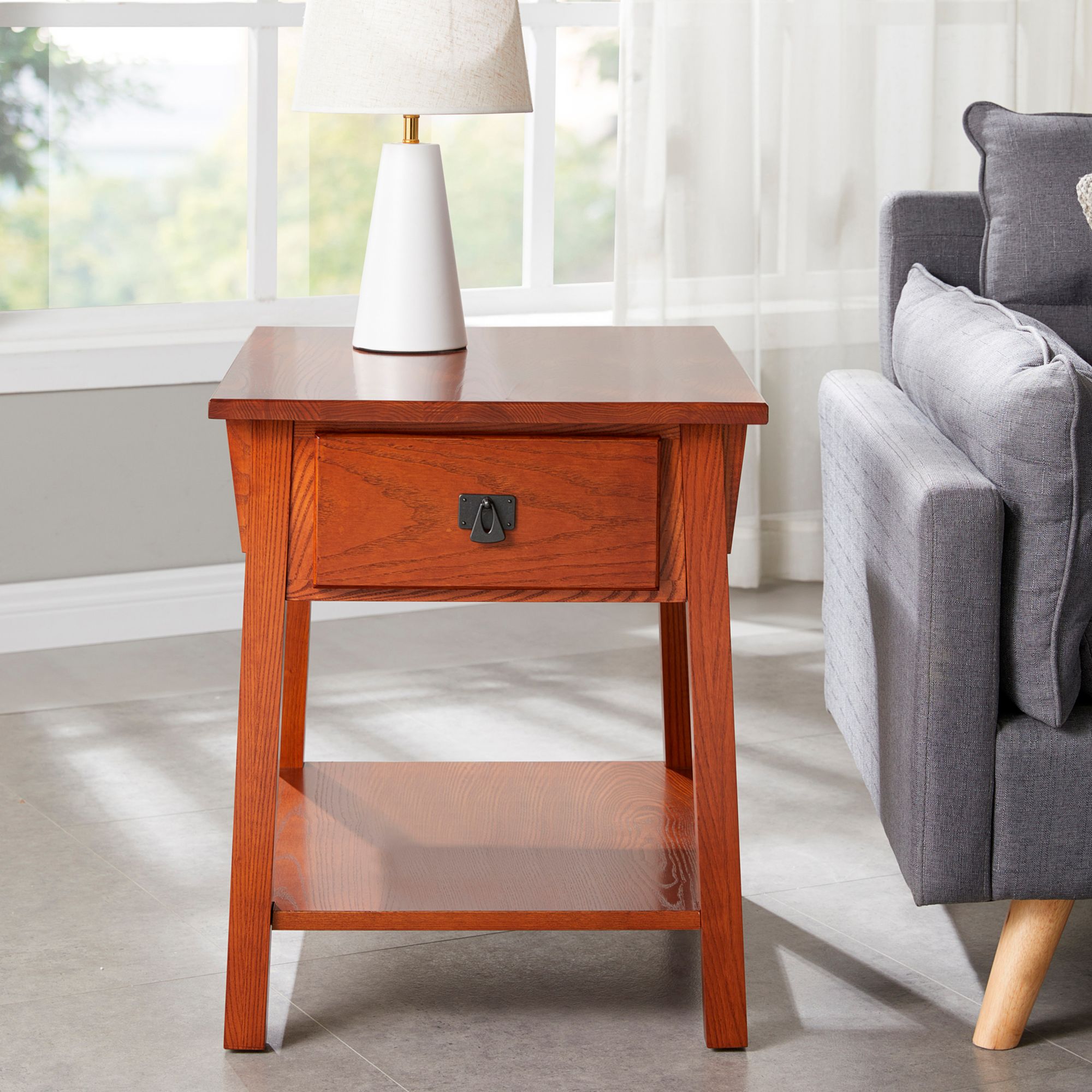 Wren 20" Wide Russet Wood Secret Compartment Side Table
