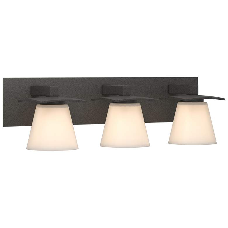Image 1 Wren 24" Wide 3 Light Natural Iron Sconce With Opal Glass Shade