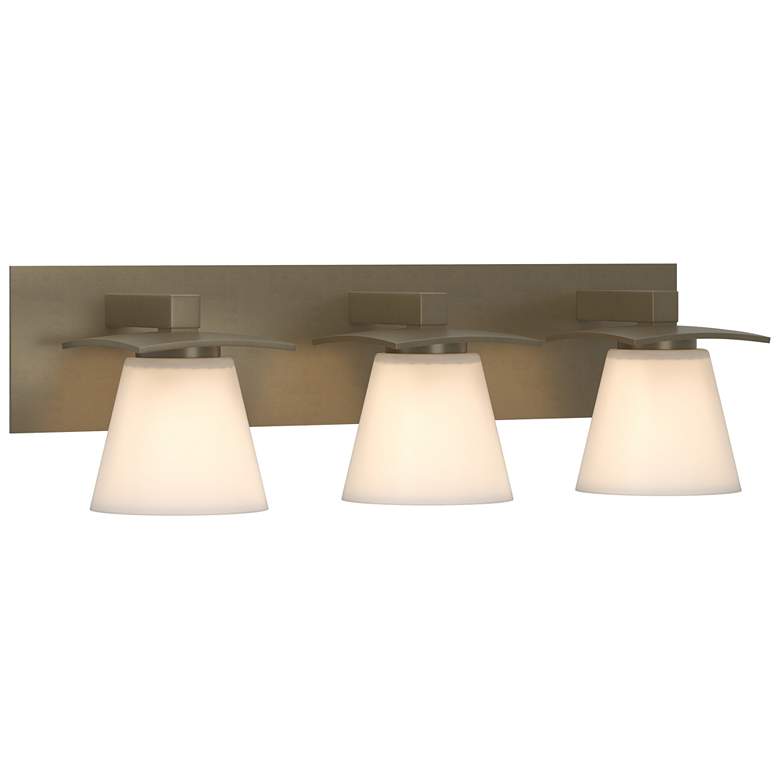 Image 1 Wren 24" Wide 3 Light Soft Gold Sconce With Opal Glass Shade