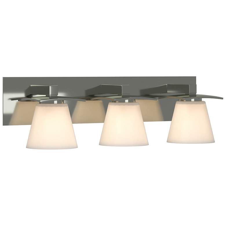 Image 1 Wren 24" Wide 3 Light Sterling Sconce With Opal Glass Shade