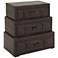 Wren 31 3/4" Wide Dark Brown Wood 3-Drawer Trunk Chest