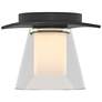 Wren 5.1" Wide Black Flush Mount With Opal and Clear Glass Shade