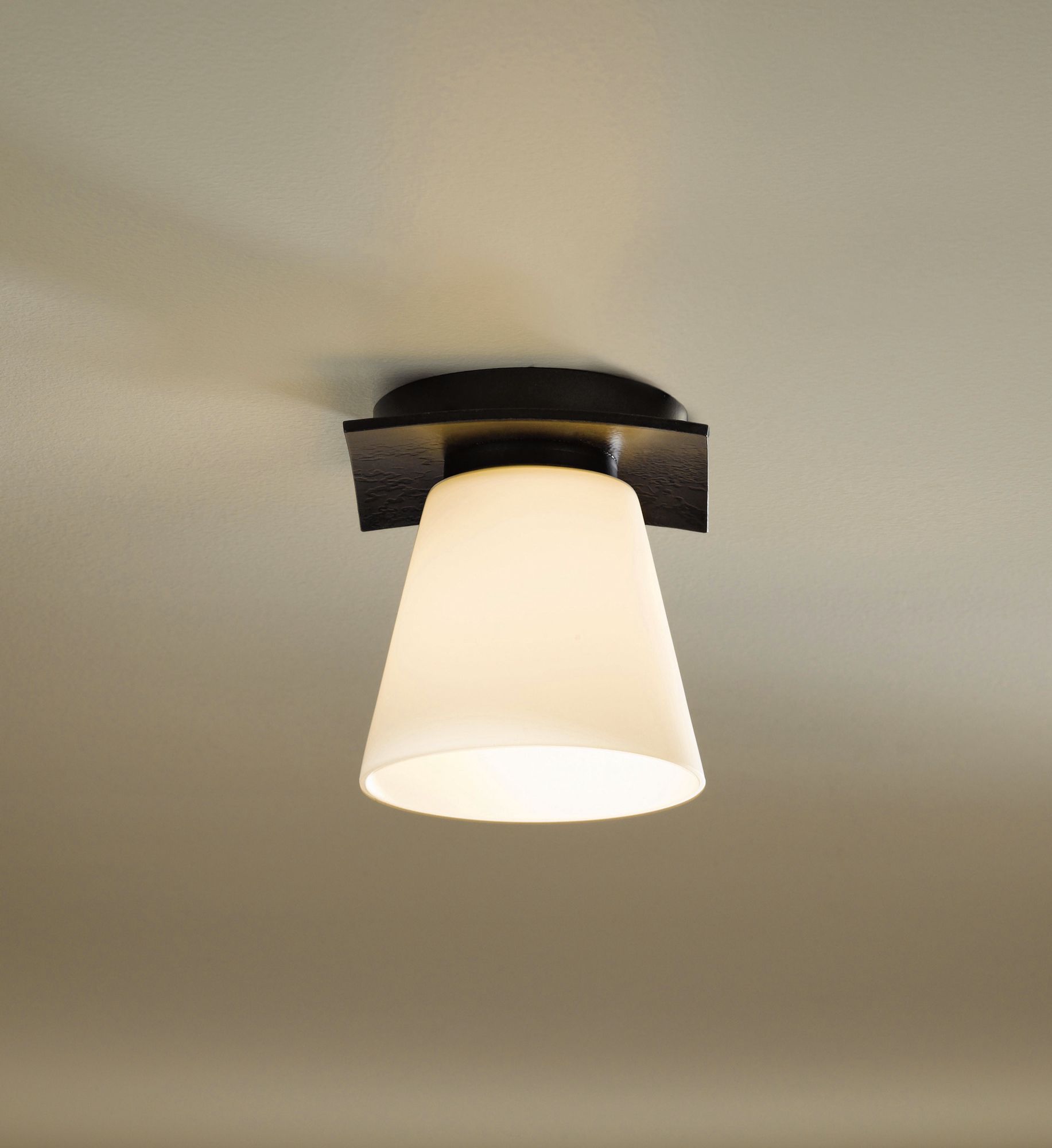 Image 3 Wren 5.1" Wide Dark Smoke Flush Mount With Opal Glass Shade more views