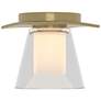 Wren 5.1" Wide Modern Brass Flush Mount With Opal and Clear Glass Shad