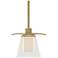 Wren 5.1" Wide Modern Brass Mini-Pendant With Opal and Clear Glass Sha