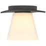 Wren 5.1" Wide Natural Iron Flush Mount With Opal Glass Shade