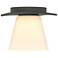 Wren 5.1" Wide Natural Iron Flush Mount With Opal Glass Shade