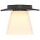 Wren 5.1" Wide Oil Rubbed Bronze Flush Mount With Opal Glass Shade
